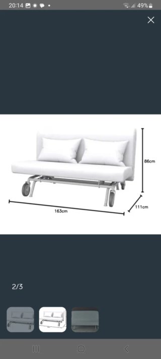 Sofá Cama Ikea Gris Tela