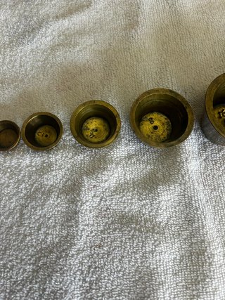Antiguo Ponderal Vasos Anidados Siglo XIX