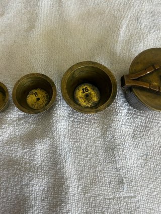 Antiguo Ponderal Vasos Anidados Siglo XIX