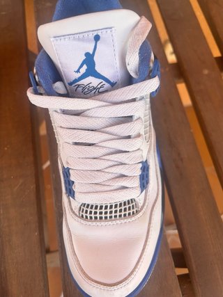 Zapatillas Jordan 4 Verdaderas Azules y Blancas