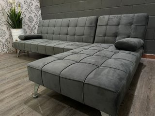 Sofá Cama Chaise Longue Gris
