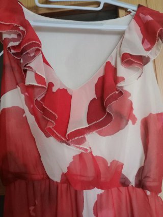 Vestido largo gasa estampado floral