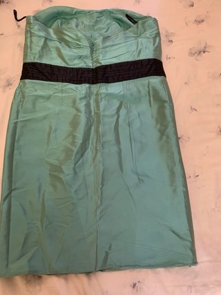 Vestido palabra de honor turquesa