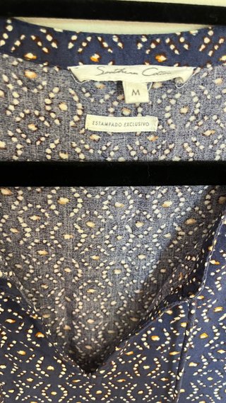 Vestido largo Southern Cotton azul estampado