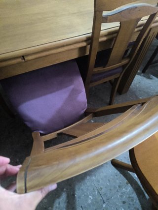 Mesa comedor pino y 5 sillas