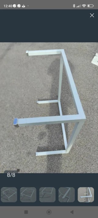 Base de mesa de metal blanca 90x90x42