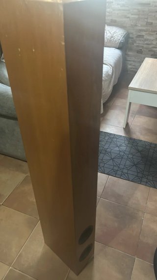 Altavoces negros y marrones