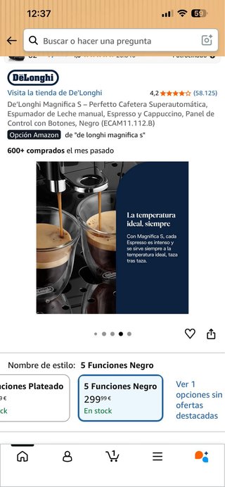 Cafetera DeLonghi Magnifica S Negra