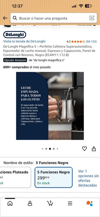 Cafetera DeLonghi Magnifica S Negra
