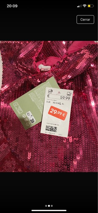 Vestido de fiesta lentejuelas rosa flecos