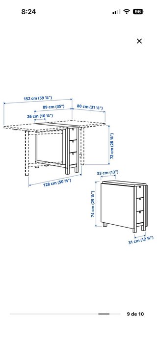 Mesa Ikea Norden Abatible