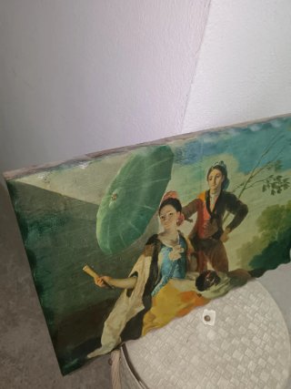Cuadro antiguo tallado en madera