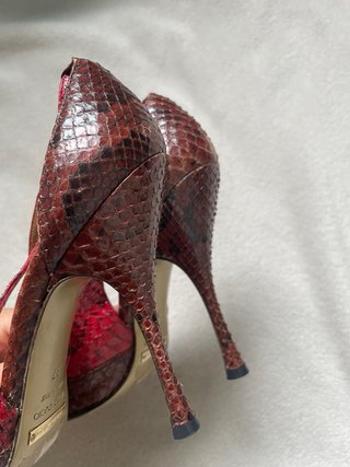 Dolce & Gabbana Décolleté Tg 37 Pitone Rosso