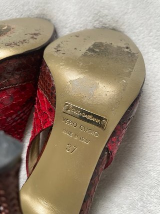 Dolce & Gabbana Décolleté Tg 37 Pitone Rosso