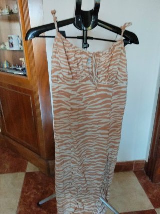 Vestido largo estampado cebra talla 44