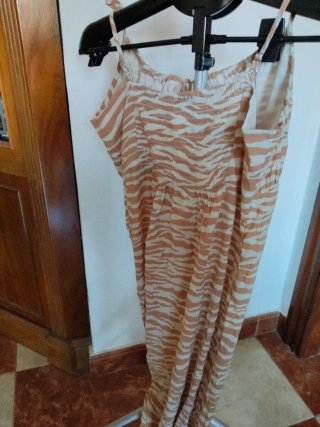 Vestido largo estampado cebra talla 44