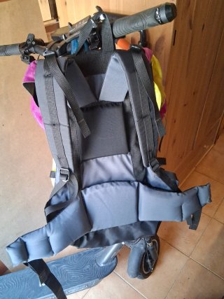 Mochila K2 montaña morado y amarillo