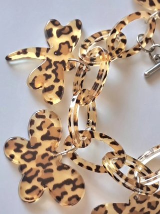 Conjunto collar y pulsera leopardo