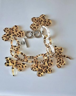 Conjunto collar y pulsera leopardo