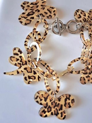 Conjunto collar y pulsera leopardo