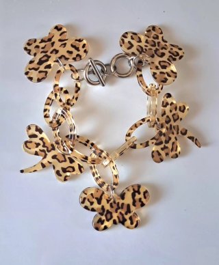Conjunto collar y pulsera leopardo