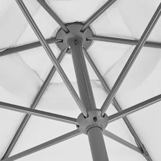 Parasol hexagonal alumini amb peu de formigó