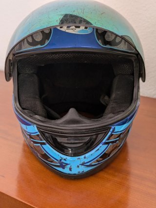 Casco de moto TNT azul