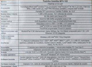 Portátil Toshiba Satellite M70-165