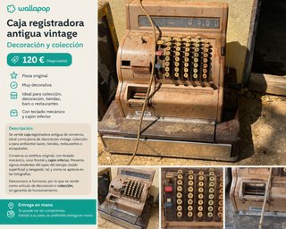 Caja Registradora Antigua Vintage