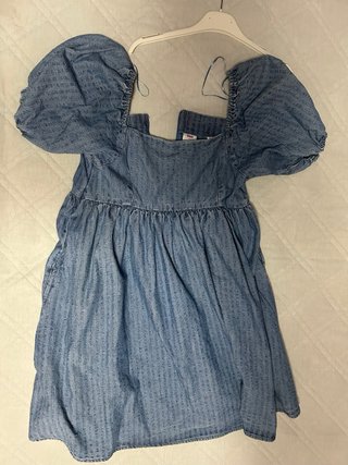 Vestido vaquero mujer manga abullonada