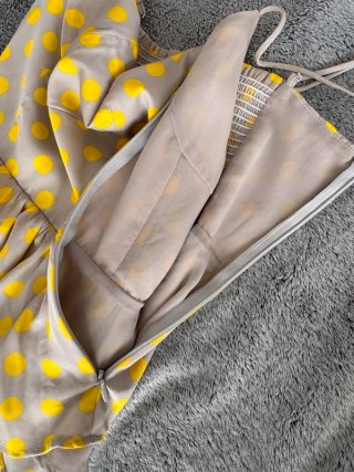 Top Zara pois grigio giallo taglia M