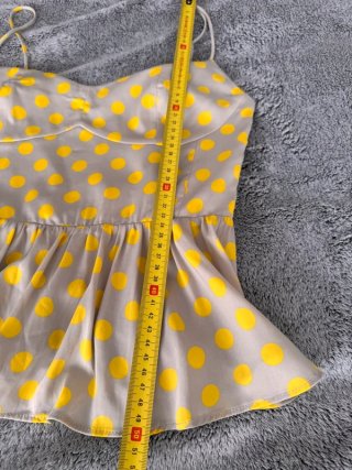 Top Zara pois grigio giallo taglia M