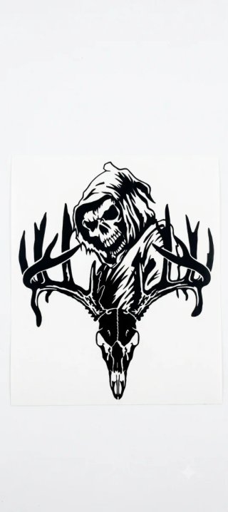 Pegatina Grim Reaper Calavera Ciervo 28 cm