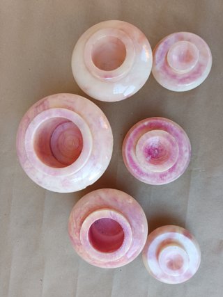 Vasos Alabastro Art Nou Antiguos