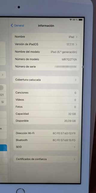 iPad 6ª Gen Blanco 32GB