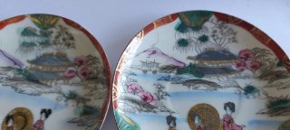 Pareja Platillos Porcelana Japonesa