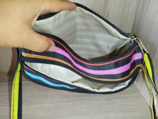 Borsa a righe multicolore 23x20 cm