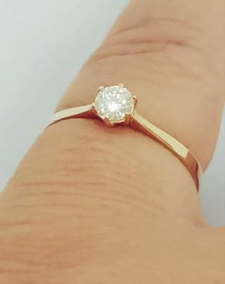 Anillo Diamante Natural y Oro 18k