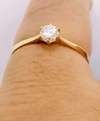 Anillo Diamante Natural y Oro 18k