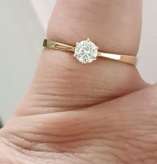 Anillo Diamante Natural y Oro 18k