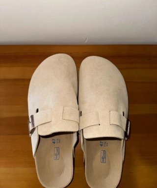 Birkenstock Beige Suede Mules Talla 46
