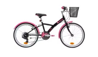 Bicicleta niña BTWIN rosa y negra