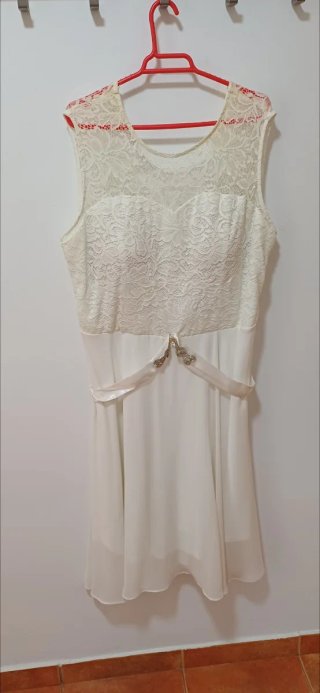 Vestido Novia Corto Encaje Talla XXXL