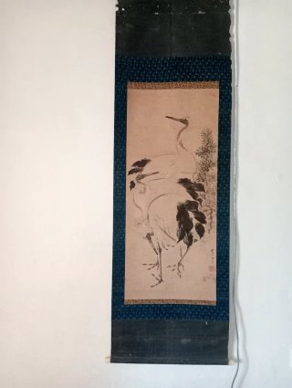 Pintura japonesa antigua en rollo
