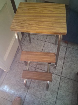 Banco Escalera Madera y Metal