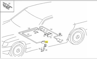 Mandos de regulación neumática lumbar W124, W126