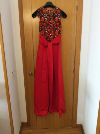 Vestido fiesta talla M floral rojo