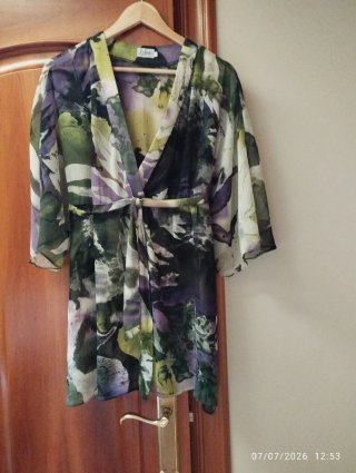 Blusón Kimono Gasa Estampado T.48