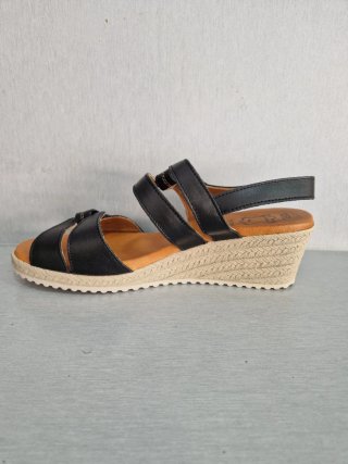 Sandalias cuña piel negras y marrones T.39 nuevas