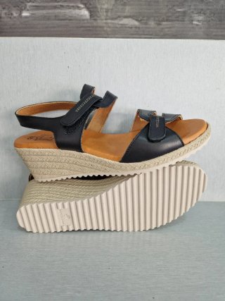Sandalias cuña piel negras y marrones T.39 nuevas
